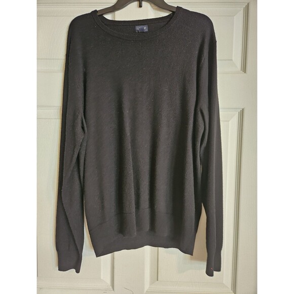 J. Crew  Women’s Crewneck Black  50% Merino Wool Long Sleeve Sweater Extra Large - Picture 1 of 4